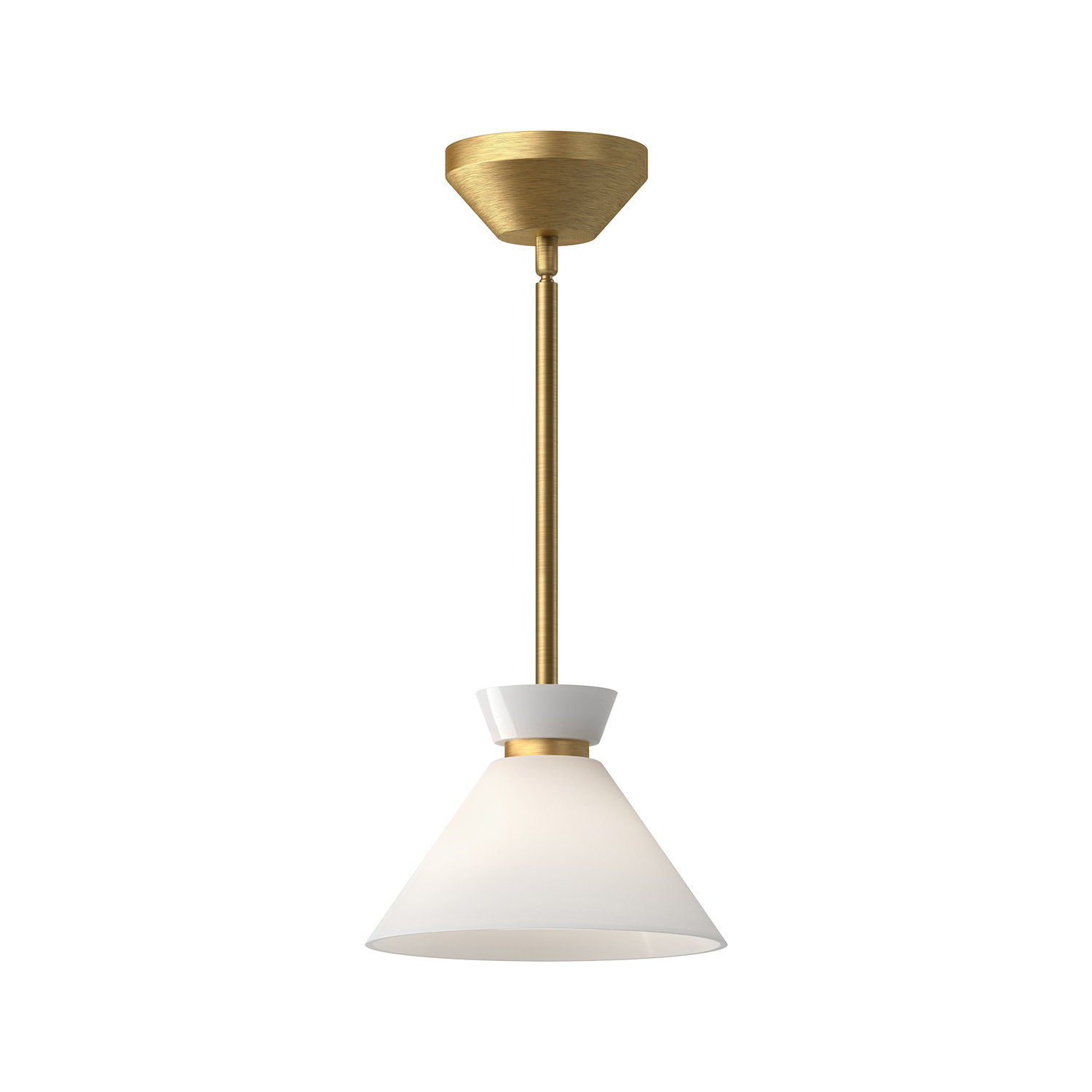 Rafaella Single Light Glass Pendant, Brushed Gold, 5.625" H x 8" W x 8" D