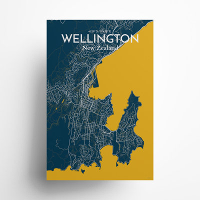 Wellington, carte de la ville, impression