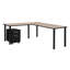Bureau en coin en K avec plateau à piédestal et tiroir Kee-2054387968-2051570517