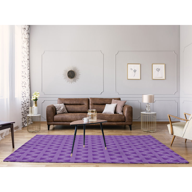 Tapis gris/mauve à zag zig, Rectangle 8 pi x 10 pi