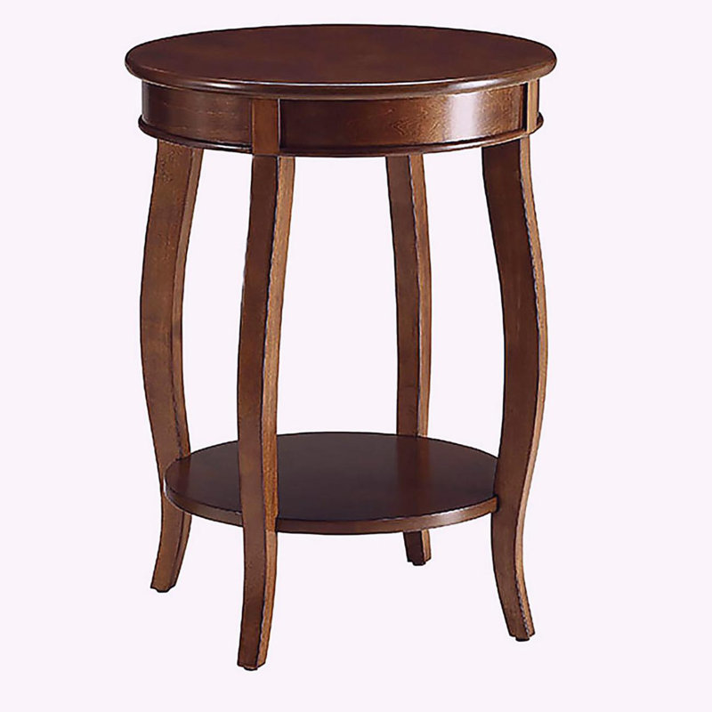 Table d'appoint ronde en noyer avec base