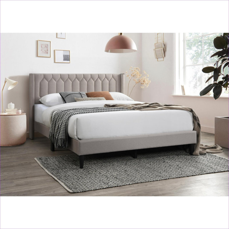 Tête de lit tapissier classique en forme de grand lit à motif de grand lit brun classique sans sommier tapissier requis pour la chambre à coucher