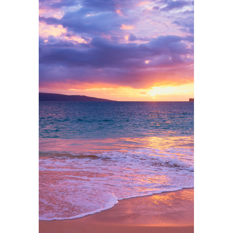 Tropical Beach Sunset - Wrapped Canvas Print, 122cm H x 81cm W x 3.8cm D