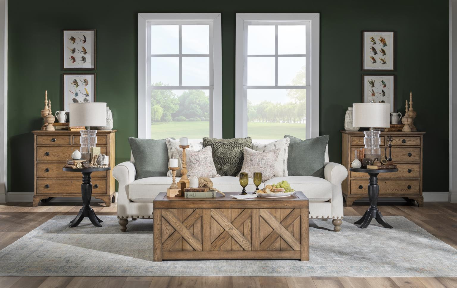 Country Living Round End Table, Black