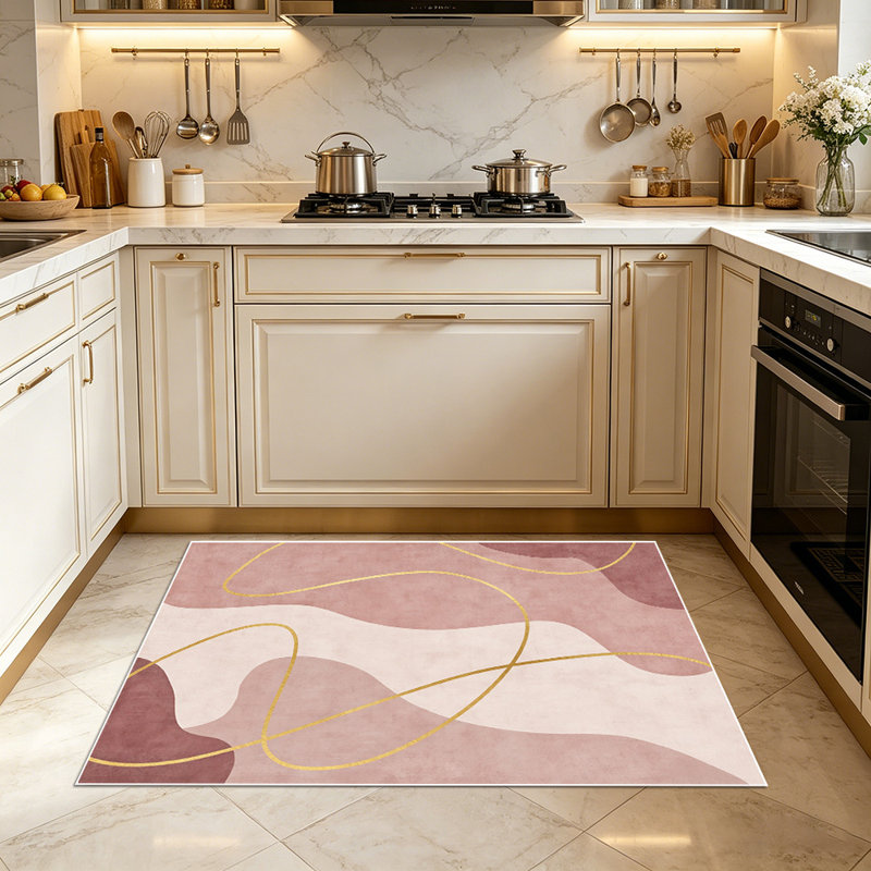 Tapis de style art moderne, motif simple et abstrait, tapis décoratif universel pour l'intérieur, Rectangle 2 pi 8 po x 4 pi