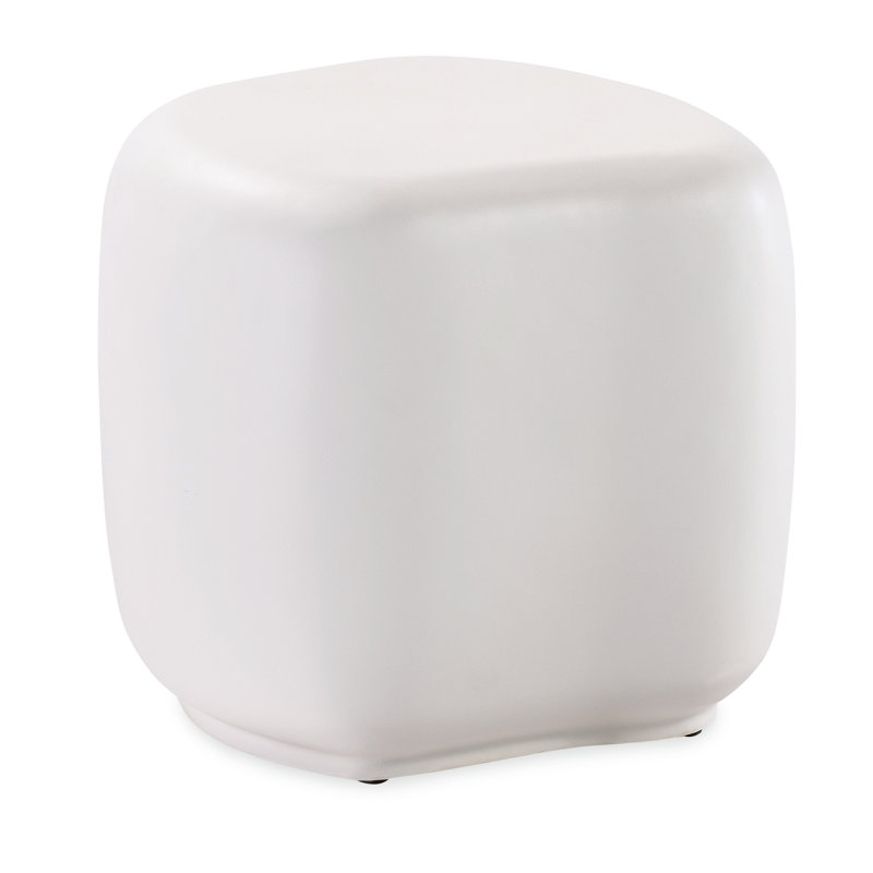Bazaar 19'' GFR Concrete Outdoor Side Table, White