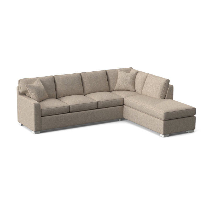Frye Chaise Sectional, Right Hand Facing, Frost White, White Sugar Performance; 0863-91