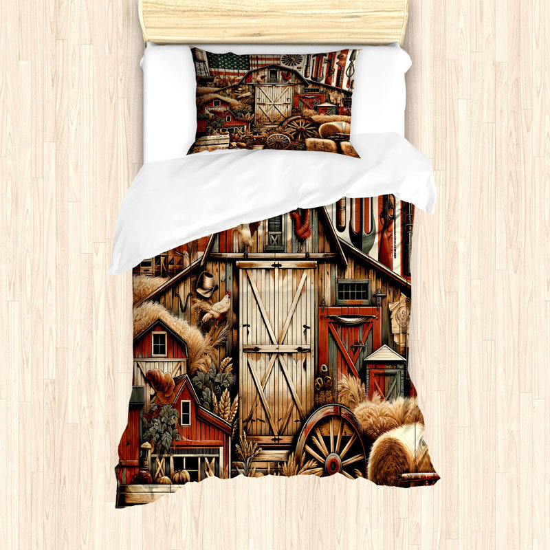 Rustic Duvet Cover, Twin Duvet Cover + 1 Standard Shams