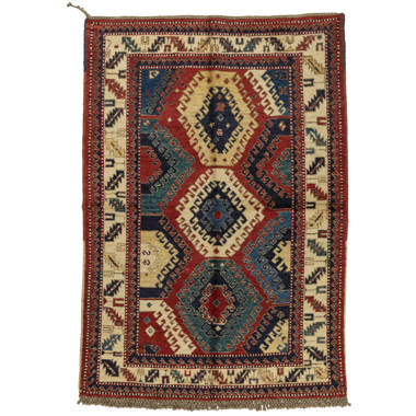 Knighton Wool Parchment/Tan Area Rug Rug Size: Wedge 2' x 4