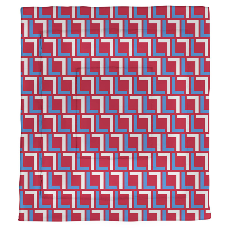 Édredon simple Football Luxury, Édredon simple, Bleu clair / blanc / rouge