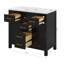 Ensemble de meuble-lavabo avec lavabo en céramique, armoire de rangement au sol avec 4 tiroirs et 2 armoires-116925766