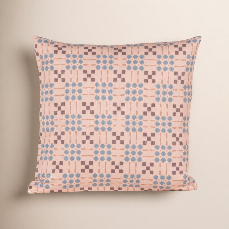 Coussin Abilene, Plumes, Rose, Carré 22 po