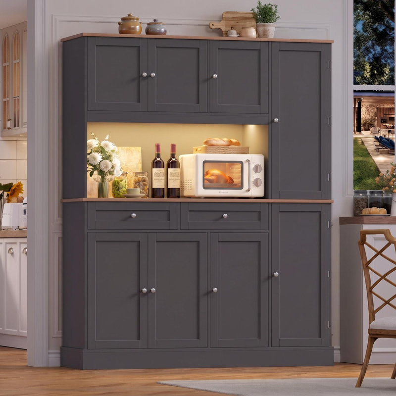 Garde-manger de cuisine Arryanna 72,8'', Black/Brown