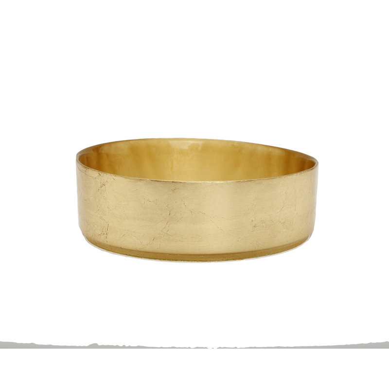 Bol décoratif rond en verre doré