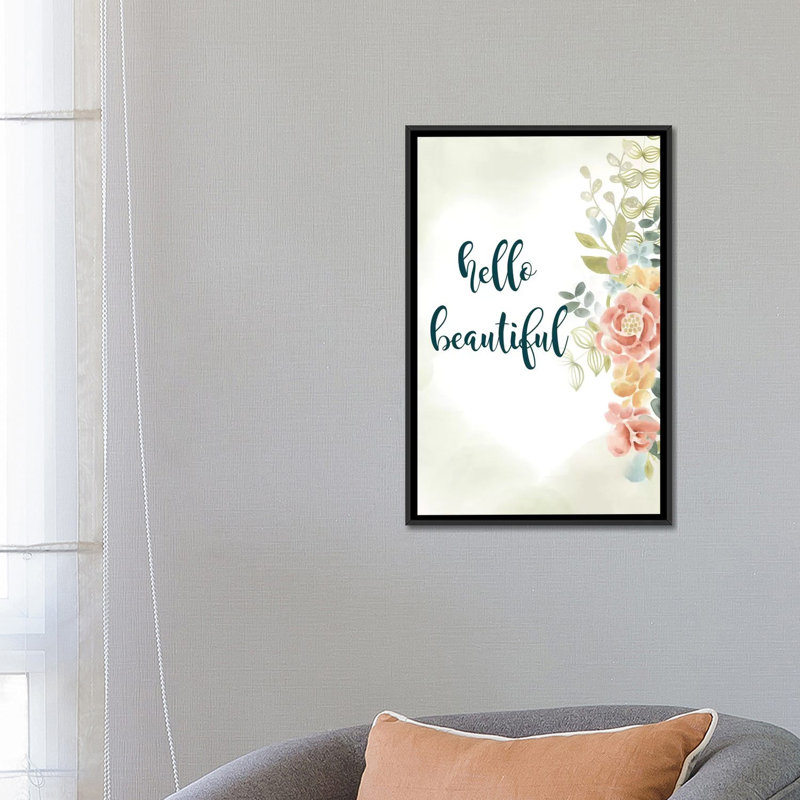 « baby fille i », art textuel sur toile tendue, H 26 po x l 18 po x P 1,5 po, Toile avec cadre noir, Pas de tapis