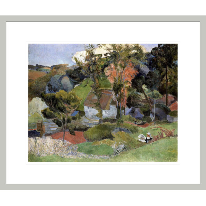 «Landscape at Pont Aven» par Paul Gauguin - Estampe numérique encadrée, H 17,75 po x l 20,92 po