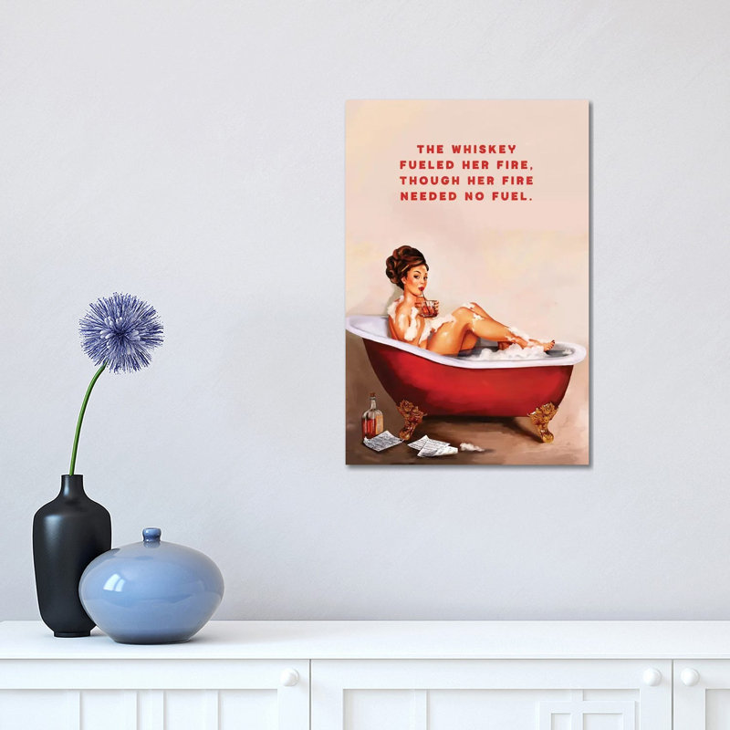 Whiskey Fuel Fire Bath - Print on Canvas, 101.6 cm H x 66.04 cm W x 3.175 cm D, Wrapped Canvas