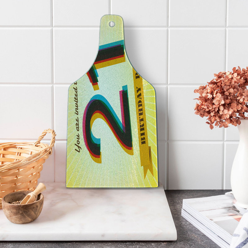 Multicolore planche à découper en verre trempé coloré Ambesonne