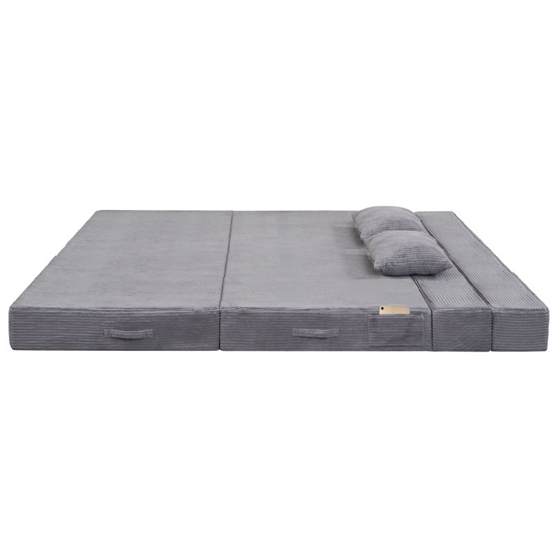 Convertible Futon Sofa Chair, Light Gray