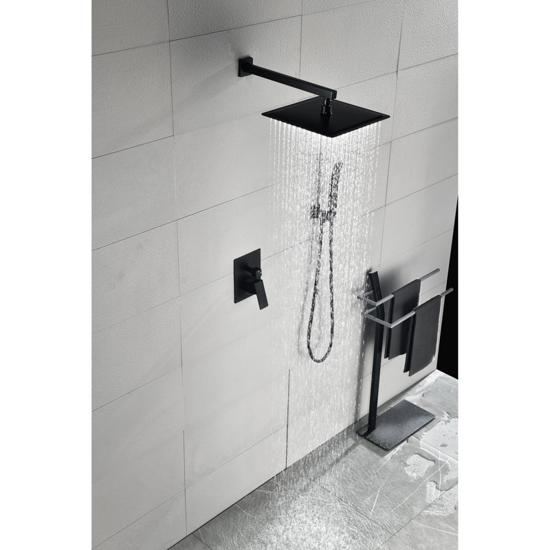 Pomme de douche écoénergétique avec effet de pluie, Noir