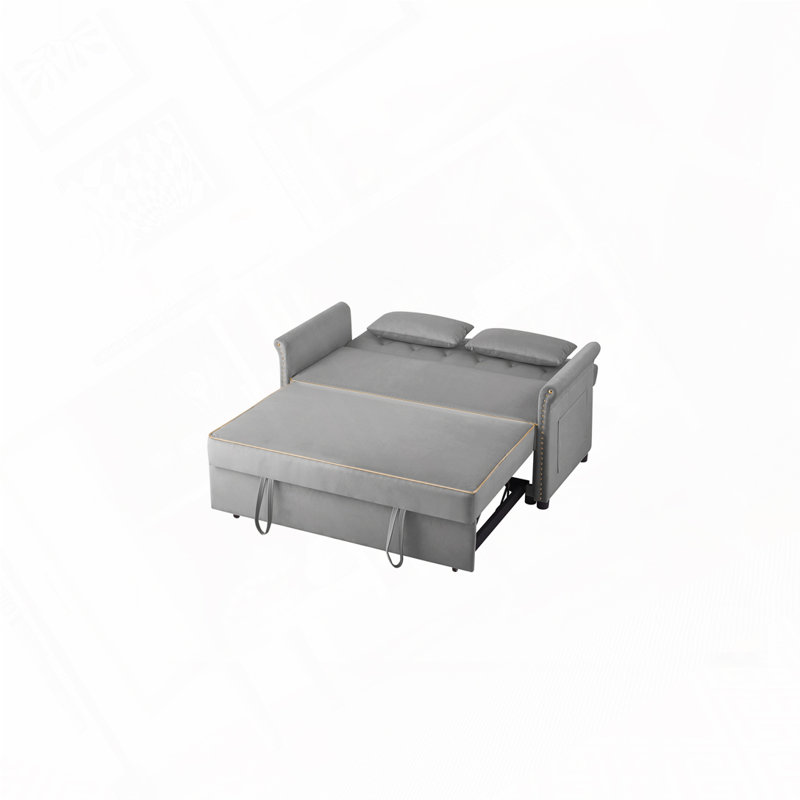 Canapé-lit convertible en velours, Gris