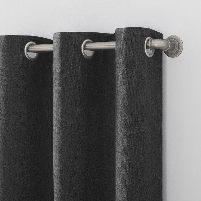 Panneau de rideau obscurcissant avec œillets Lydell, L 40 po x L 63 po, Gris anthracite
