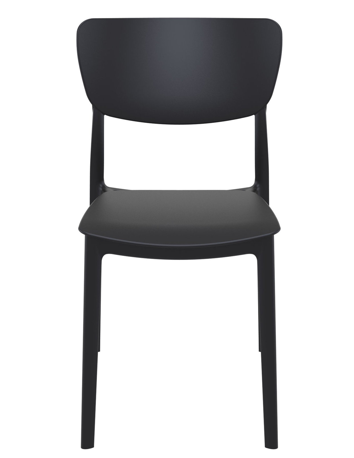 Farrah Stackable Patio Side Chair, Black