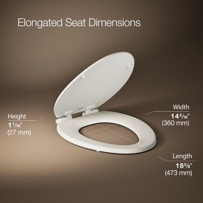 Ridgewood Quiet-Close Compression-Molded Wood Toilet Seat, Biscuit, Elongated