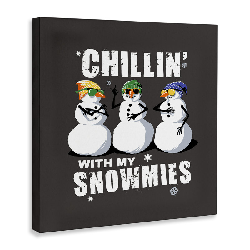 «Chillin 'With Snowmies Snowmen», art mural sur toile par Jedco Brands, Inc., H 36 po x l 36 po