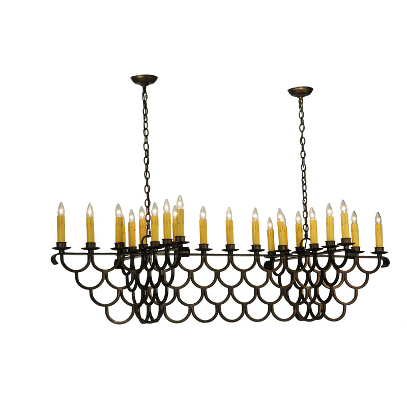 Lustre géométrique de style bougie à 23 lumières Bensley