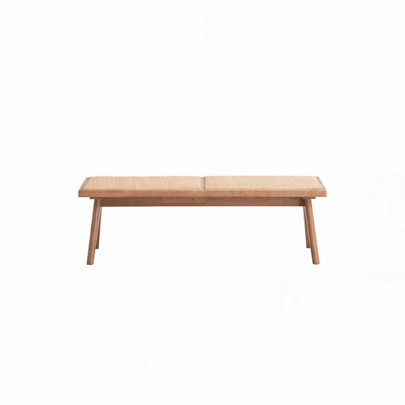 Banc en rotin et finition naturelle