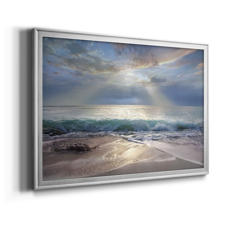 Bleu turquoise matin - reproduction de cadre photo, H 22,5 po x l 30,5 po x P 1 po, Argent
