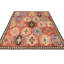 Distressed Homage Hand Knotted Wool Geometric Area Rug in Red, Black, Yellow, Blue, Orange-1439066255
