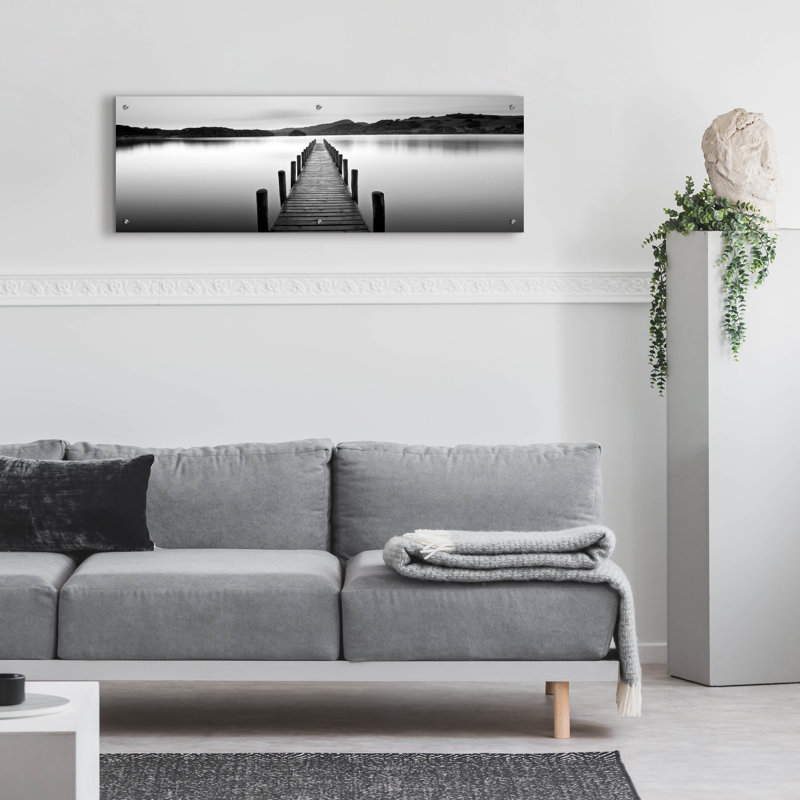 «Lake Pier 2» par Photoinc Studio, art mural en verre acrylique, H 16 po x l 48 po