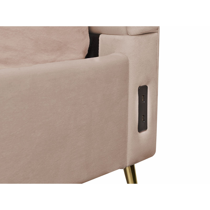 Annaleise Upholstered Bed, Taupe, European Double