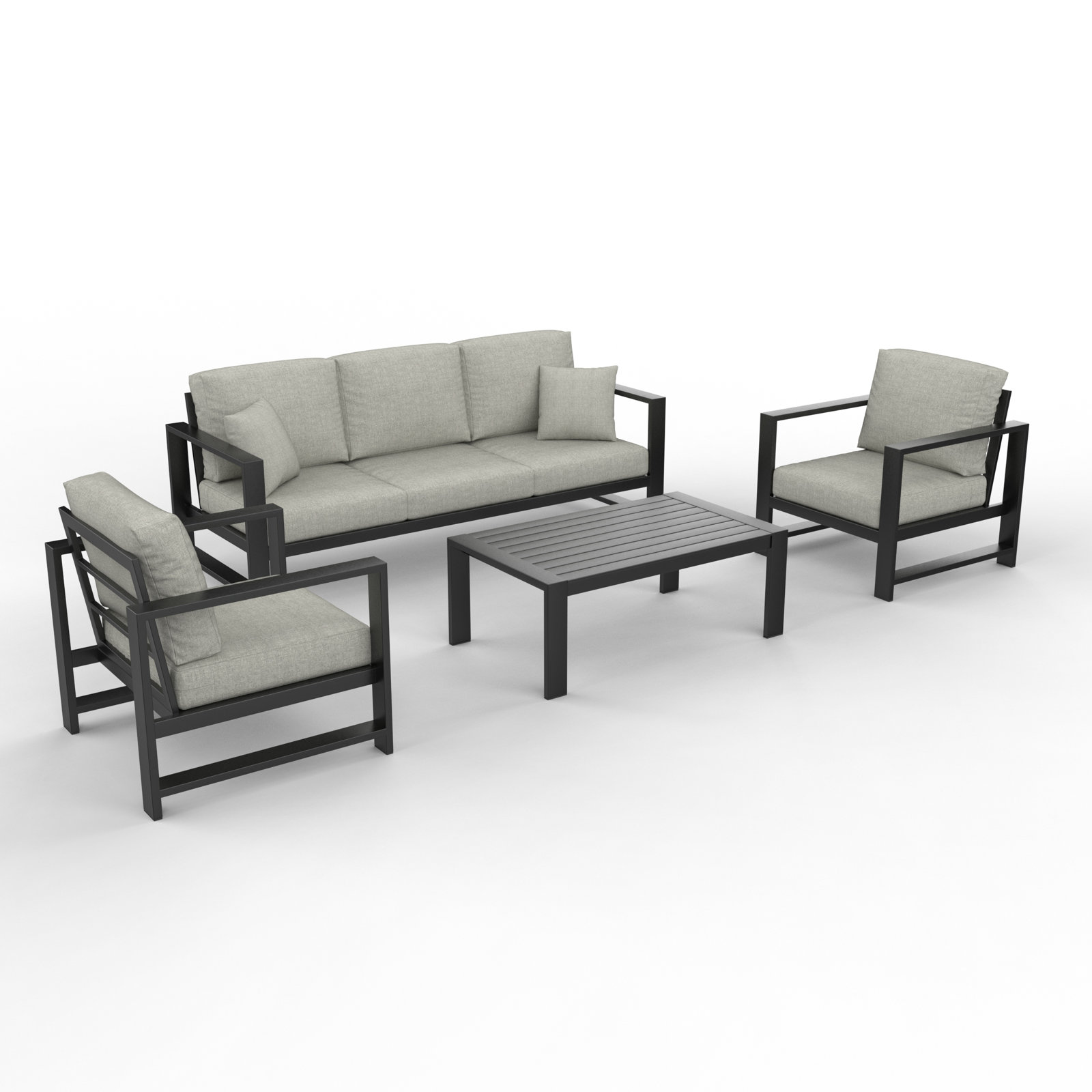 Dulcie 5-Person Sunbrella® Patio Seating Group, Canvas Granite Sunbrella® Canvas