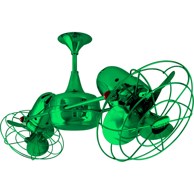 36" Duplo-Dinamico 6 Blade Ceiling Fan, Esmeralda, 36" Wide