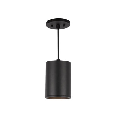 Lorna 6-in (4-in Dia.) 36 Degree Optic Black LED Pendant