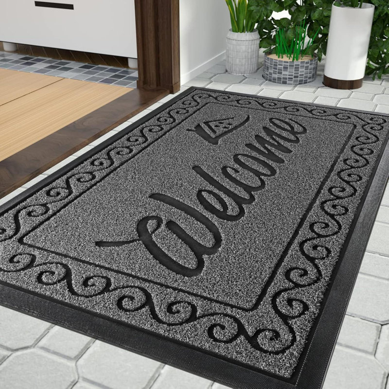Solid Colour Polyester Kitchen Mat