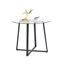 Ensemble de table de salle à manger 5 pièces pour 4 personnes, table de salle à manger ronde en verre et 4 chaises sans accoudoirs en similicuir, table de cuisine moderne et chaises pour salle à manger, appartement, petit espace-1158937693-1158937688