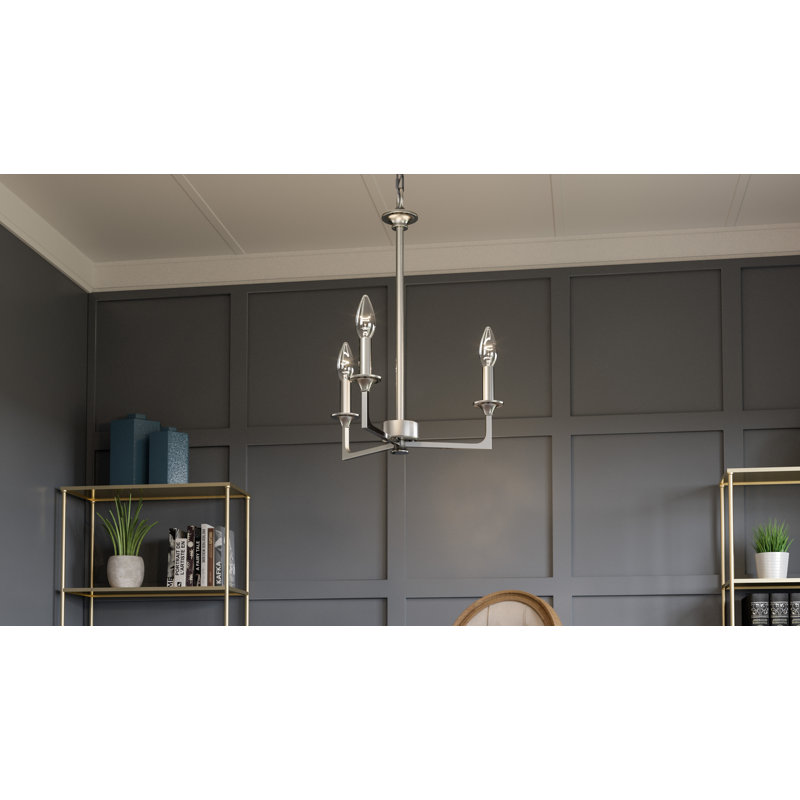Morril 3 - Light Dimmable Classic / Traditional Chandelier, Brushed Nickel