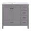 Ensemble de meuble-lavabo avec lavabo en céramique, armoire de rangement abondante, 2 portes à fermeture douce et 5 tiroirs