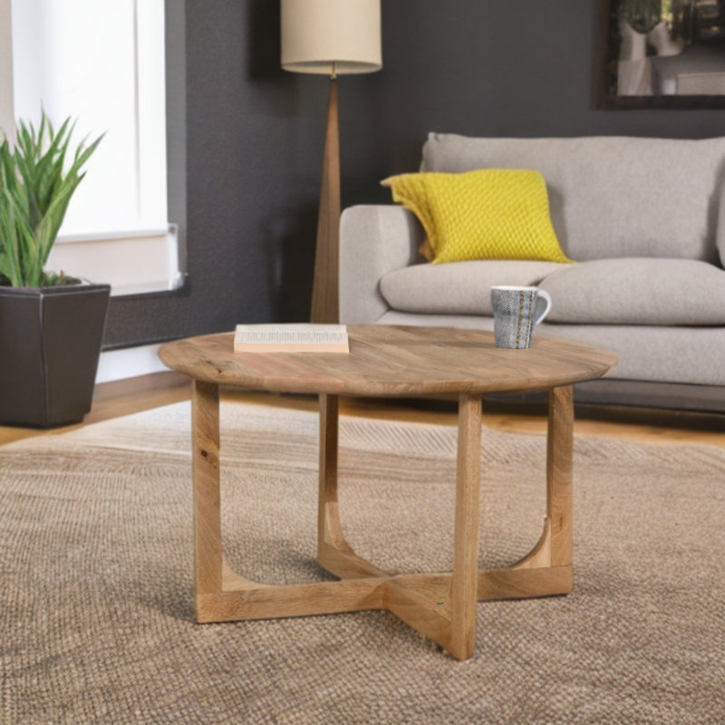 Solid Wood Coffee Table, Light Brown