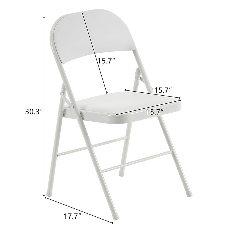 Ensemble de 4 chaises pliantes empilables en vinyle Dolly, Blanc