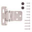 Recouvrement semi-dissimulé à fermeture automatique de 1/4 po, cadre frontal de 3/8 po à fermeture automatique - nickel satiné - charnières de porte d'armoire (ensemble de 10)-125347319-9114307