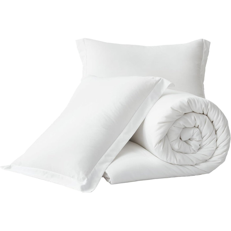 Cliff Lightweight Cooling Rayon Derived from Bamboo Blended Comforter Set, King Comforter + 2 King Shams, White