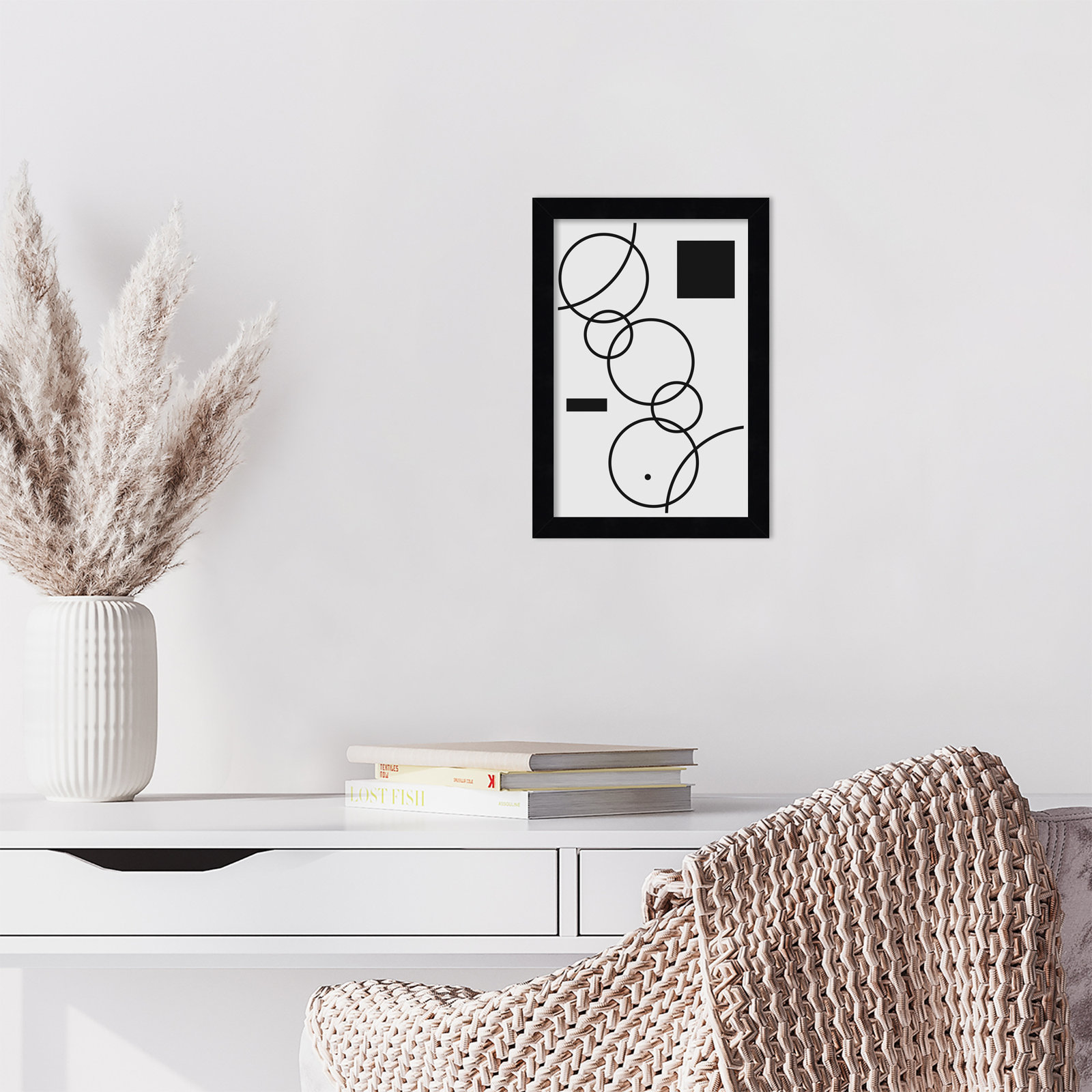 Minimal Shapes No 1 by Jay Stanley, Black, 13" H x 9" W x 1" D