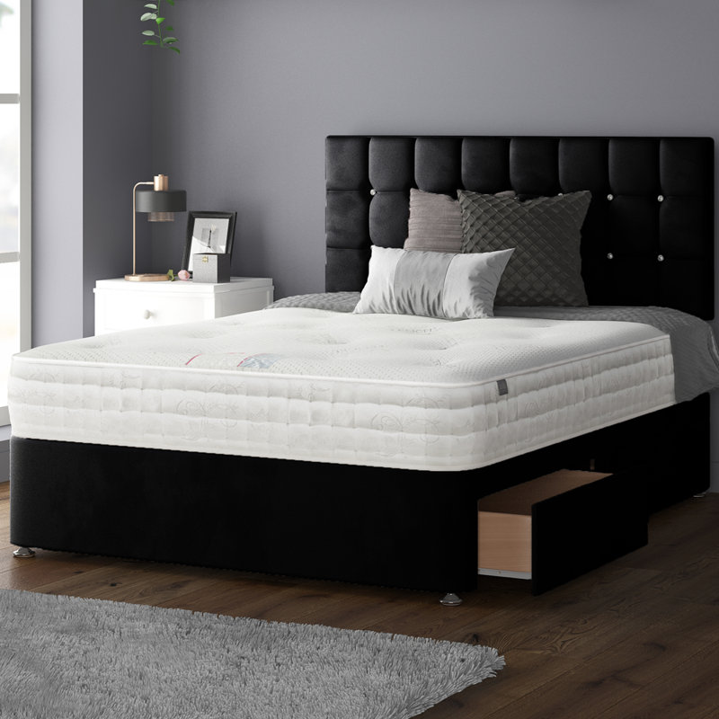 Fales Divan Bed Base, 4 Drawers, Small Double (4'), Black