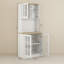 Grande armoire de cuisine de comptoir, armoire de rangement autoportante avec huche, portes en verre et tablettes réglables-840445767