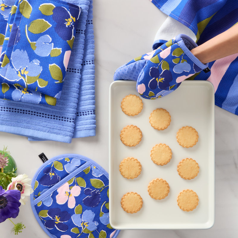 Ensemble de 4 serviettes de cuisine Kate Spade New York Painted, Bleu / Vert / Rose